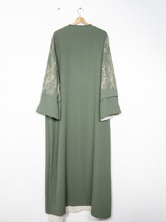 Amina Abaya Zweiteiler in Kakigrün