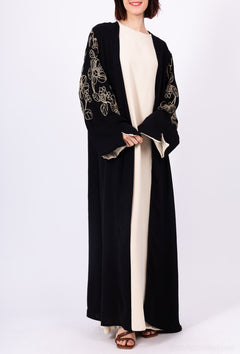 Amina Abaya Zweiteiler in Schwarz