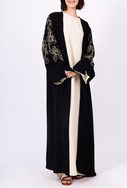 Amina Abaya Zweiteiler in Schwarz