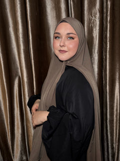Premium Jersey Hijab - Dunkelbraun