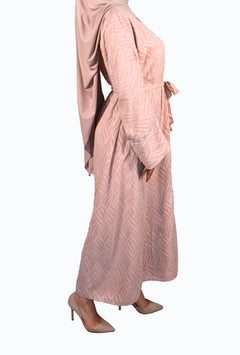 Abaya due pezzi con ricami e dettagli decorativi