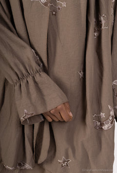 Abaya Ensemble Fringe Sleeves