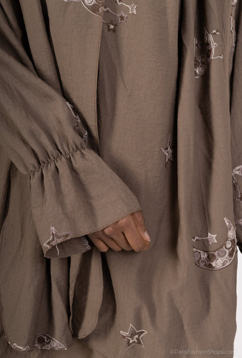 Abaya Ensemble Fringe Sleeves